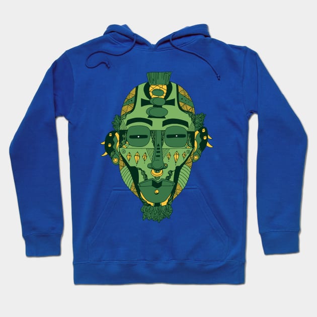 Forrest Green African Mask 5 Hoodie by kenallouis